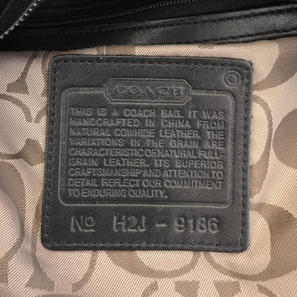 Vintage Coach Legacy Gloved Tan 9186 Black Leather Bucket Shoulder Bag Hobo - Picture 3 of 16